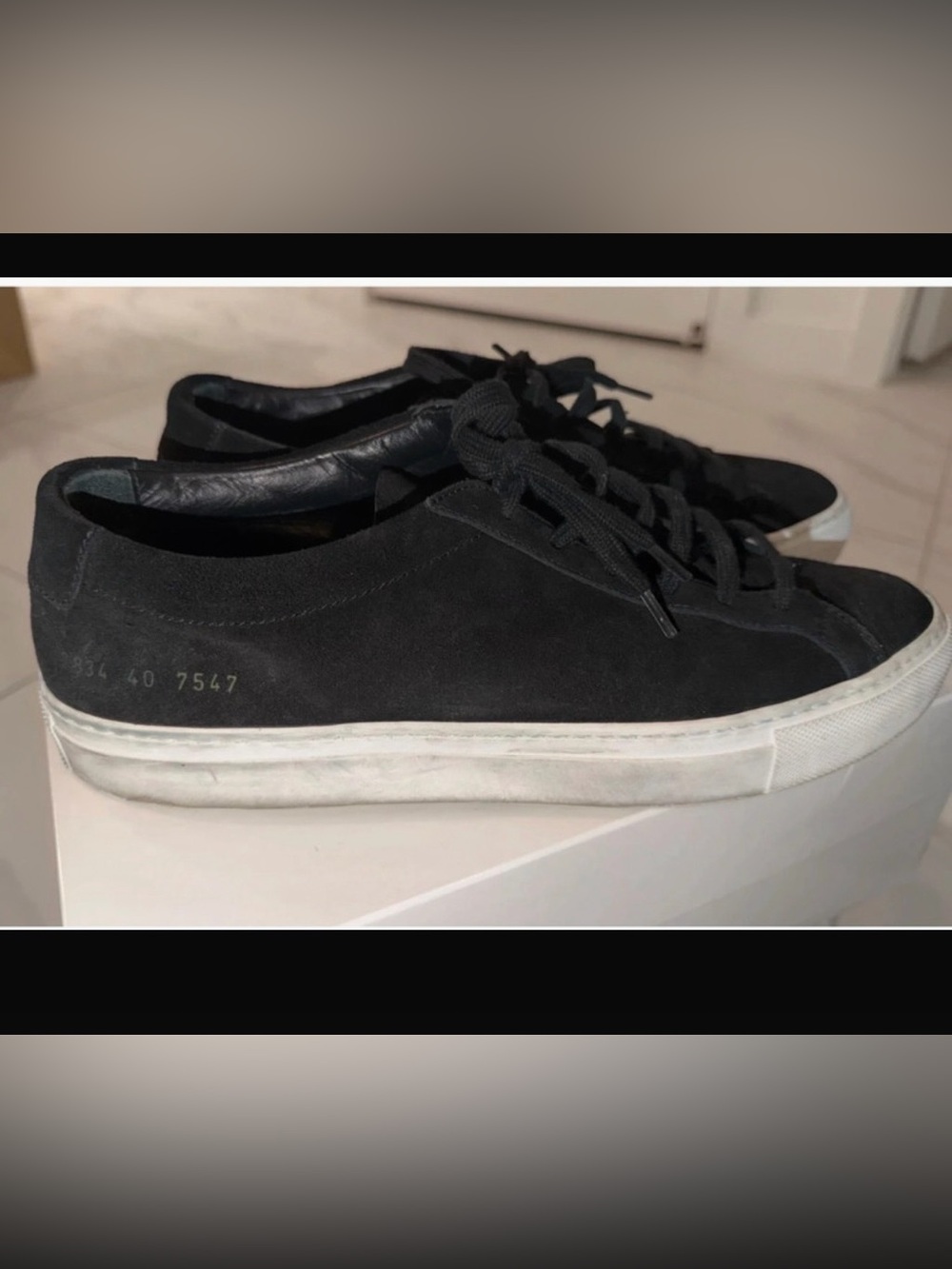 Common Projects Black Suede Low-Top Sneakers